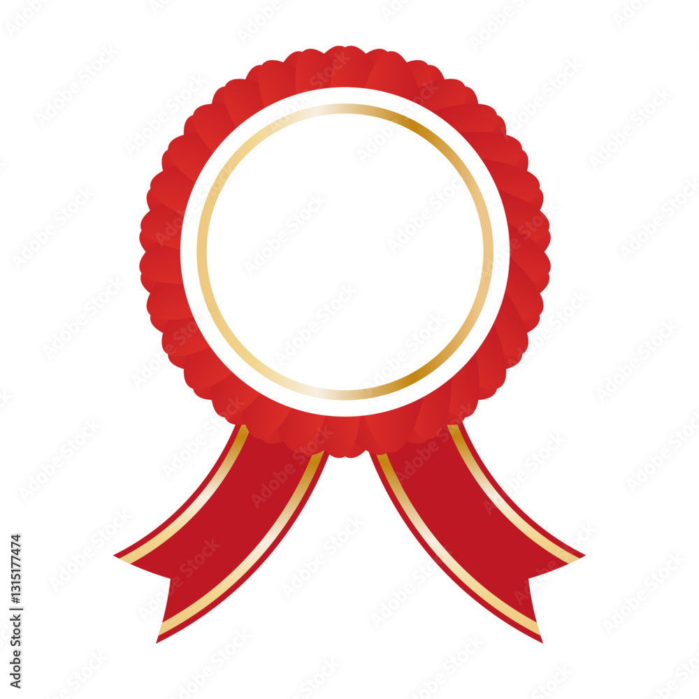 Blank red award ribbon with gold trim, perfect for certificates, achievements, prizes, labels, honors, or festive decorations, isolated on a transparent or white background, vector illustration. Blank red award ribbon with gold trim, perfect for certificates, achievements, prizes, labels, honors, or festive decorations, isolated on a transparent or white background, vector illustration.