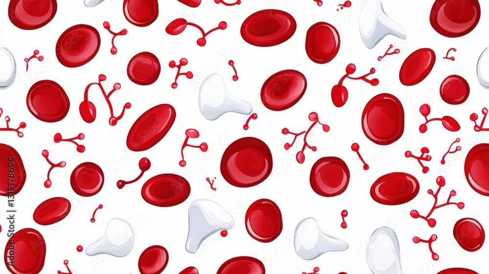 Vibrant red and white background featuring charming hearts pattern creating a festive and romantic atmosphere Vibrant red and white background featuring charming hearts pattern creating a festive and romantic atmosphere