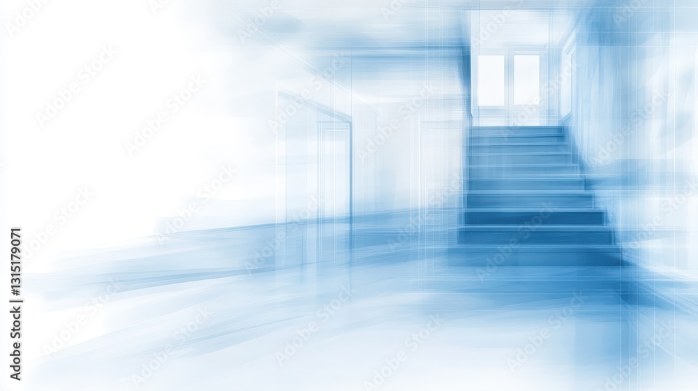 Obraz premium Blurry staircase, a depiction of an intriguing evoking sense of mystery and motion