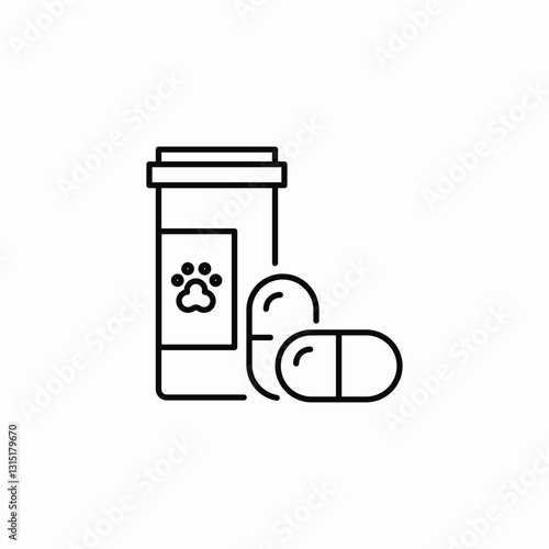 pet pill capsules icon sign vector