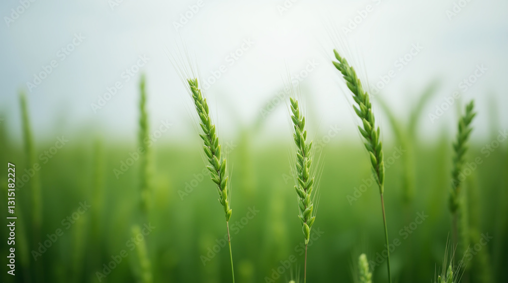 Tall Green Grass in Meadow or Field, Nature and Ecology in Rural Area, Environment Tall Green Grass in Meadow or Field, Nature and Ecology in Rural Area, Environment