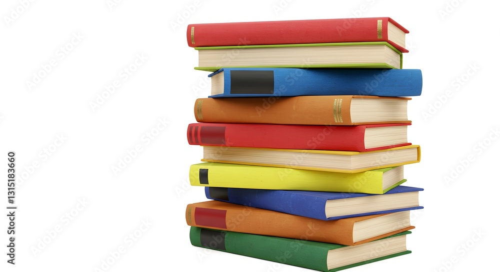 stack colorful books isolated on white background stack colorful books isolated on white background
