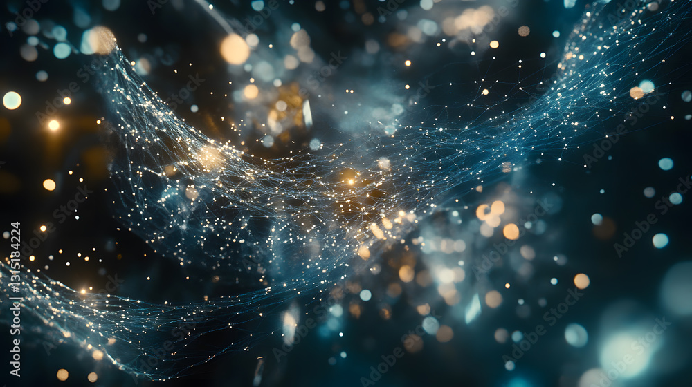 Obraz premium Abstract Network of Light and Energy Futuristic Digital Connection