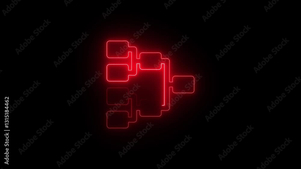 Tournament bracket icon with neon glow effect. digital tournament ...