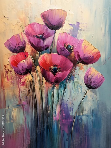 Flowers abstract art, Oil painting wall art, Abstract oil painting art background, Abstract acrylic and watercolor painting