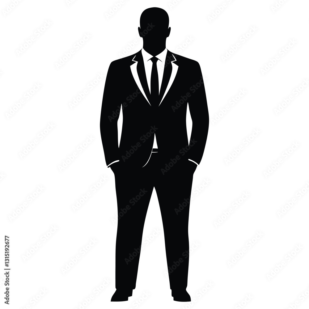 Businessman Silhouette Vector Art, Elegant Black Suit Silhouette on White Background, Professional Corporate Icon Design Businessman Silhouette Vector Art, Elegant Black Suit Silhouette on White Background, Professional Corporate Icon Design
