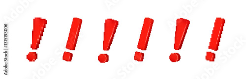 Bright red exclamation marks create a bold visual impression, emphasizing excitement or urgency.