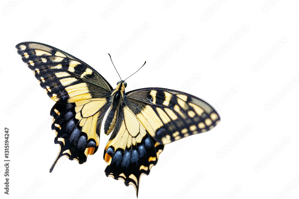 Obraz premium Swallowtail Butterfly Displaying Wings Isolated on Transparent Background