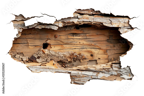 Structural Damage: Termite Hole in Wall Isolated on Transparent Background