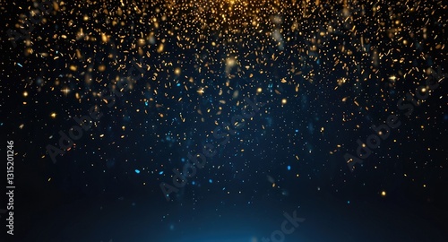 Golden Particles Falling Dark Background