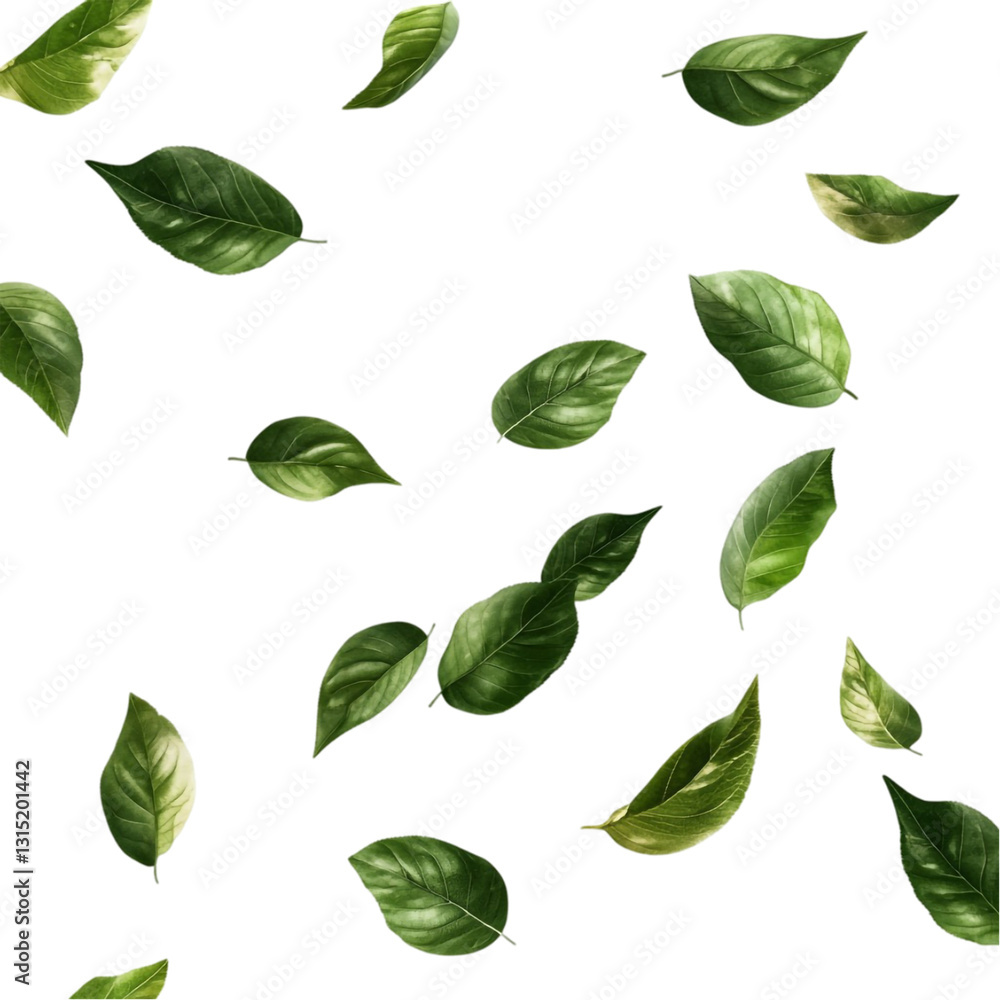 Vibrant Green Leaves Dance on a Bold Striped Background A Joyful Abstract Art Piece Vibrant Green Leaves Dance on a Bold Striped Background A Joyful Abstract Art Piece