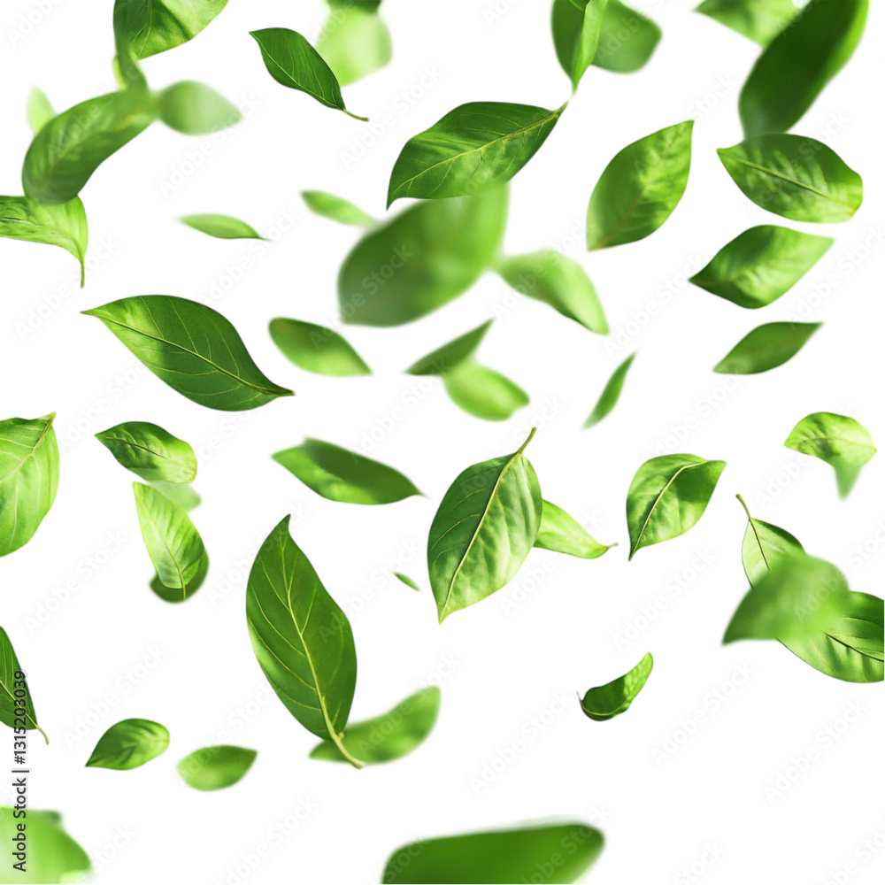Vibrant Green Leaves Falling Abstract Design Nature's Energy Vibrant Green Leaves Falling Abstract Design Nature's Energy