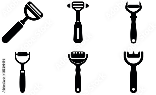 Vector Illustration of Various Kitchen Peeling Tools