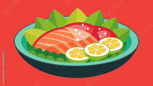 With a nod to the Japanese technique of sashimi the Peruvian tiradito is a raw fish dish that highlights the countrys diverse culinary heritage.. Vector illustration