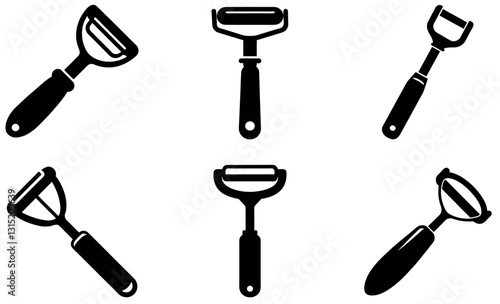 Vector Illustration of Various Kitchen Peeling Tools