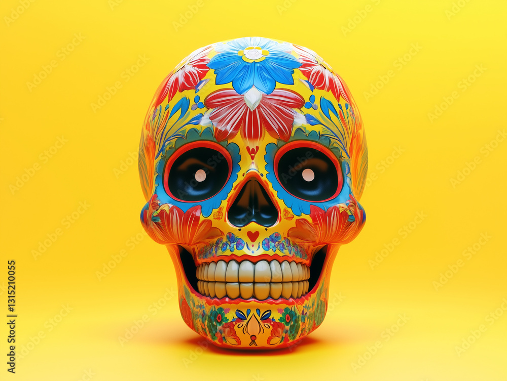 Mexican sugar skull isolated on a solid background Mexican sugar skull isolated on a solid background