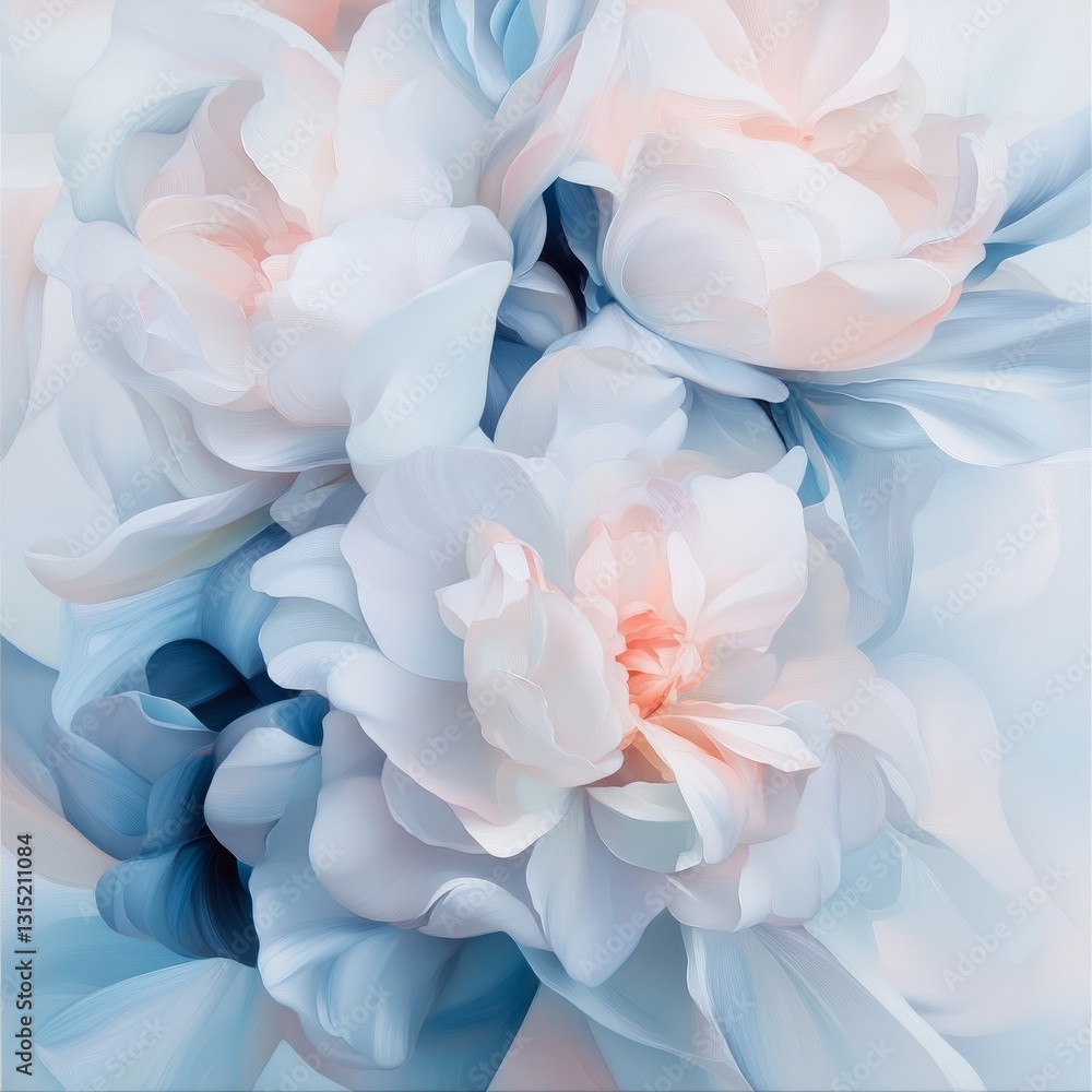 Delicate pastel floral bouquet, soft light, artistic rendering Delicate pastel floral bouquet, soft light, artistic rendering