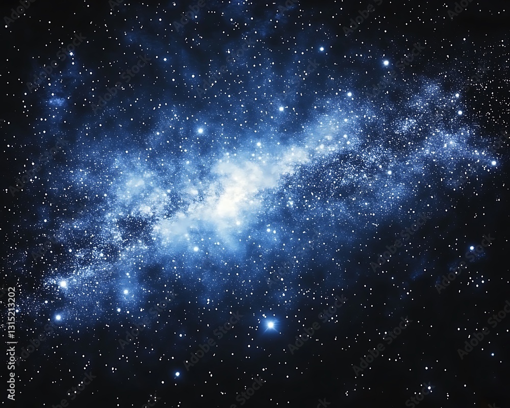 Obraz premium Celestial Blue Nebula in Deep Space