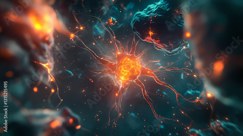 Wallpaper Mural Human body with glowing neurons visualization. Arcane - Portal. Illustration Torontodigital.ca