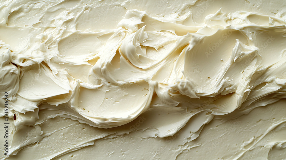 Creamy white frosting texture close-up Creamy white frosting texture close-up