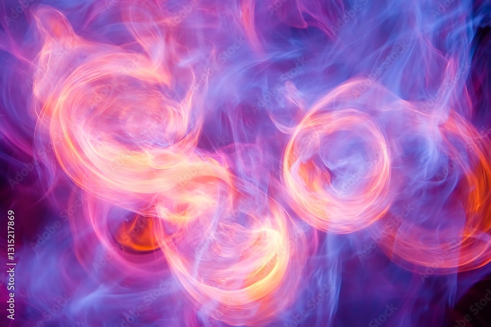 Fototapeta premium Swirling pink, blue smoke art