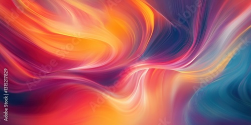 Colorful wavy lines create a vibrant abstract flowing background