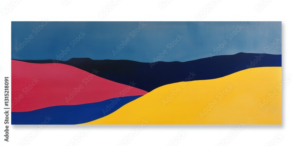 Contemporary chromatic abstraction landscape evoking dreamy vistas Contemporary chromatic abstraction landscape evoking dreamy vistas