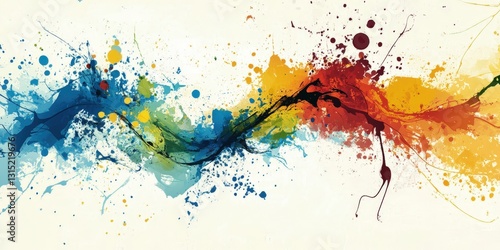 Dynamic multicolored splash art with vibrant transitions and depth