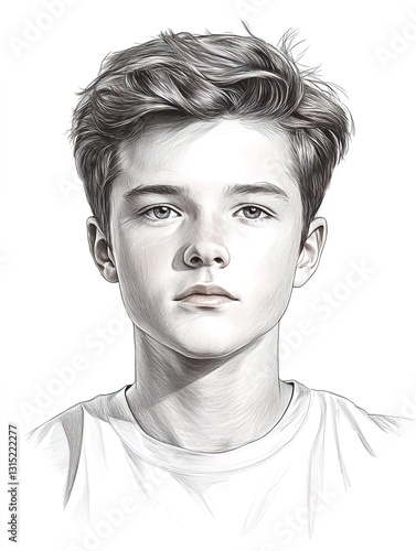 Obraz na płótnie portrait of a young boy with colored pencils on a white background w salonie