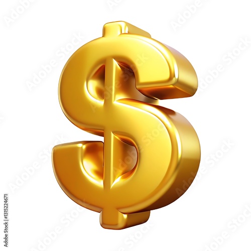 A Gleaming Golden Dollar Sign Symbolizing Wealth, Prosperity, And Financial Success Against A Stark White Background