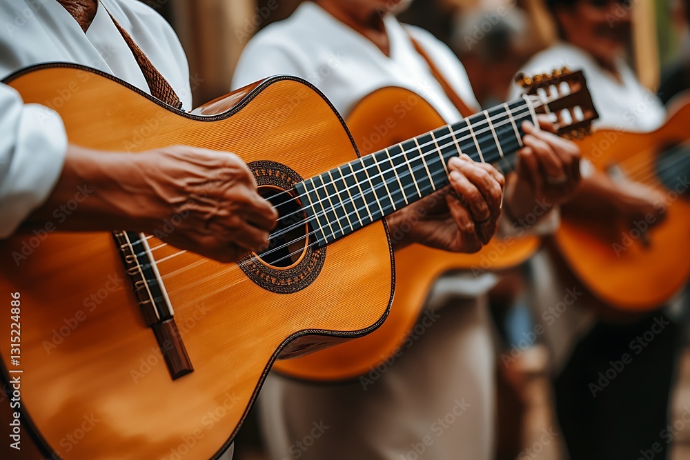 Obraz premium Outdoor Guitar Trio Street Performance
