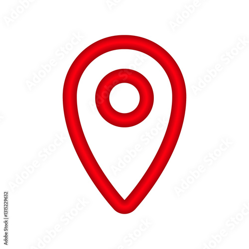 A bright red location pin icon features a bold outline and minimalist design, symbolizing navigation. Free Download A bright red location pin icon features a bold outline and minimalist design, symbolizing navigation. - GFXLoad