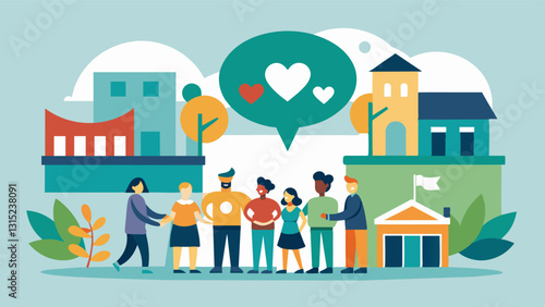 Local businesses and organizations come together to sponsor the community theater showcasing the strong sense of community and support within the town.. Vector illustration
