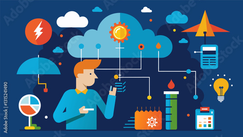 Sophisticated mathematical models enable meteorologists to predict weather patterns with greater accuracy than ever before.. Vector illustration