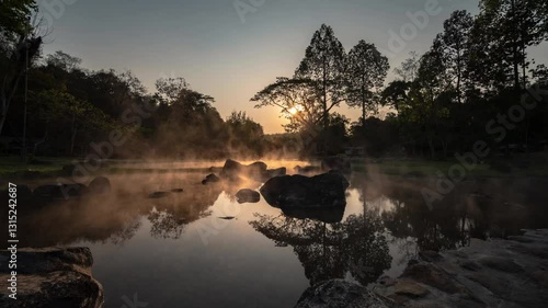 Jae Son Hot Springs, a popular natural tourist attraction in Lampang Province
