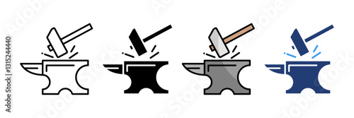 Blacksmith  Icon Set Multiple Style Collection