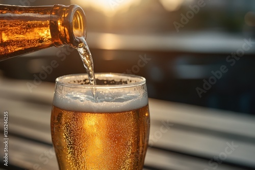 Wallpaper Mural Pouring Fresh Beer from a Bottle into a Glass for a Refreshing Drink Torontodigital.ca