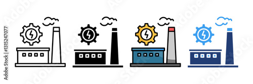 Electrical Industry  Icon Set Multiple Style Collection