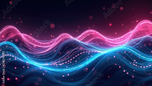 Abstract glowing waves in dark space (1)