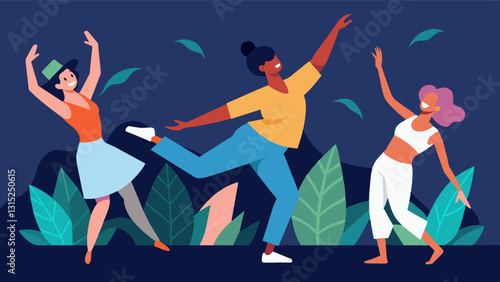 From graceful ballet movements to lively hip hop beats the local dance performance captivates the audience with its fusion of traditional and modern styles.. Vector illustration
