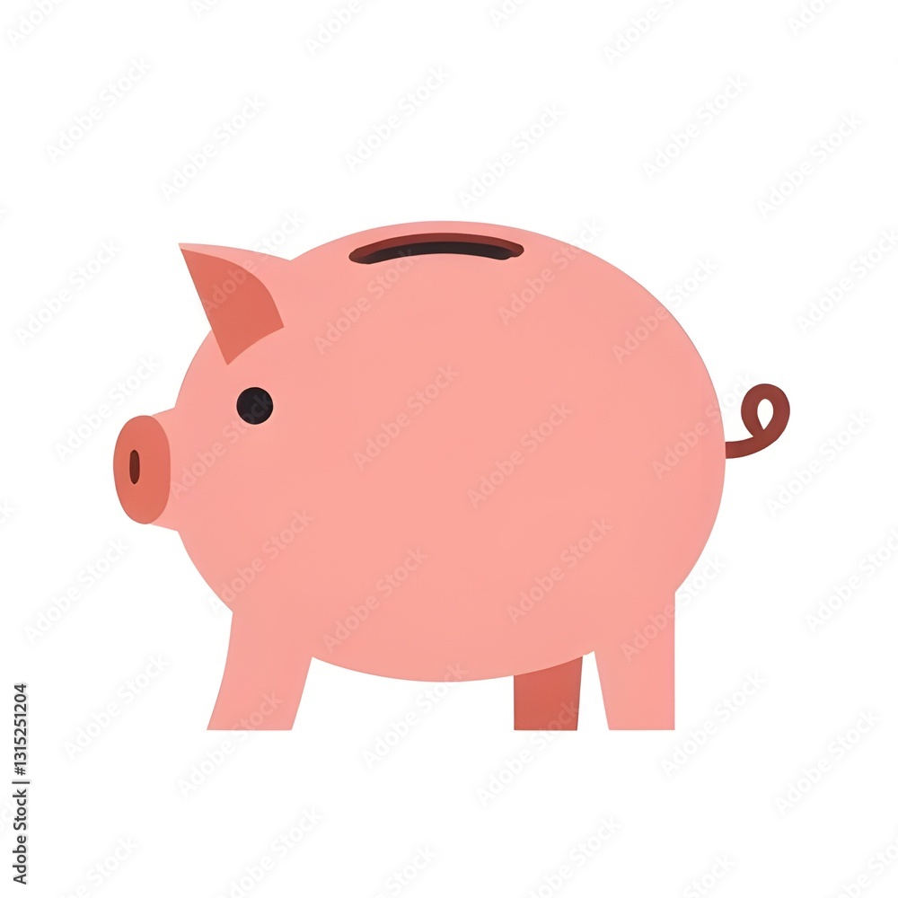 Fototapeta premium Blurred Pink Piggy Bank on Light Background