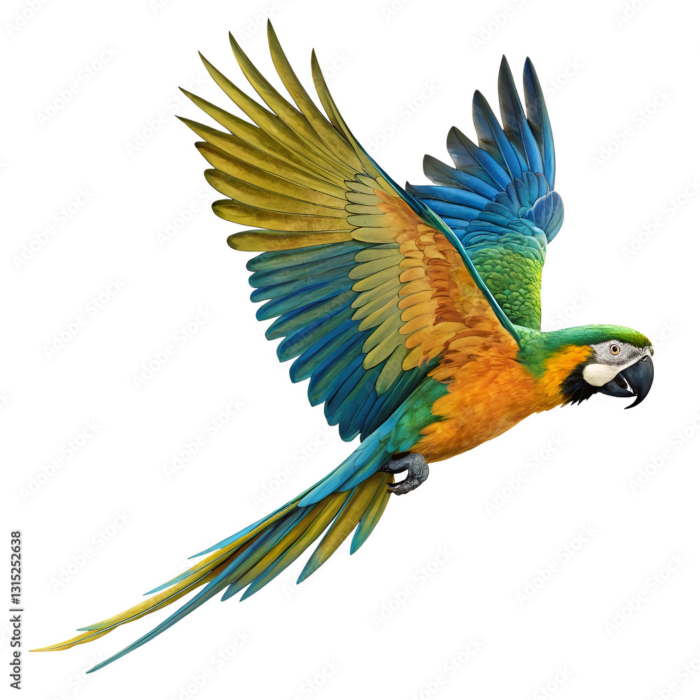 Fototapeta premium blue and yellow macaw isolated