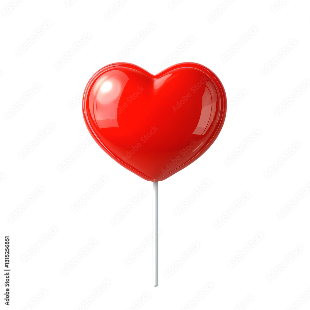 a red heart shaped lollipop on a stick a red heart shaped lollipop on a stick