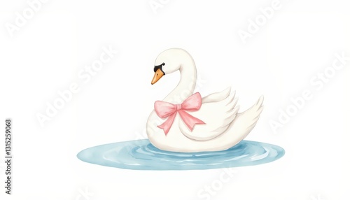 White swan on the water