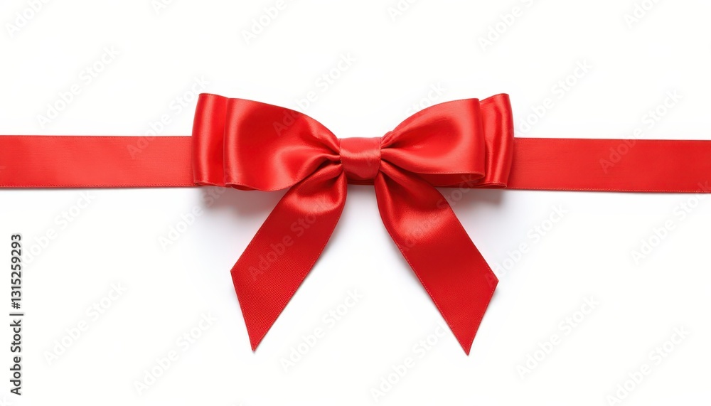 Red bow on white background Red bow on white background