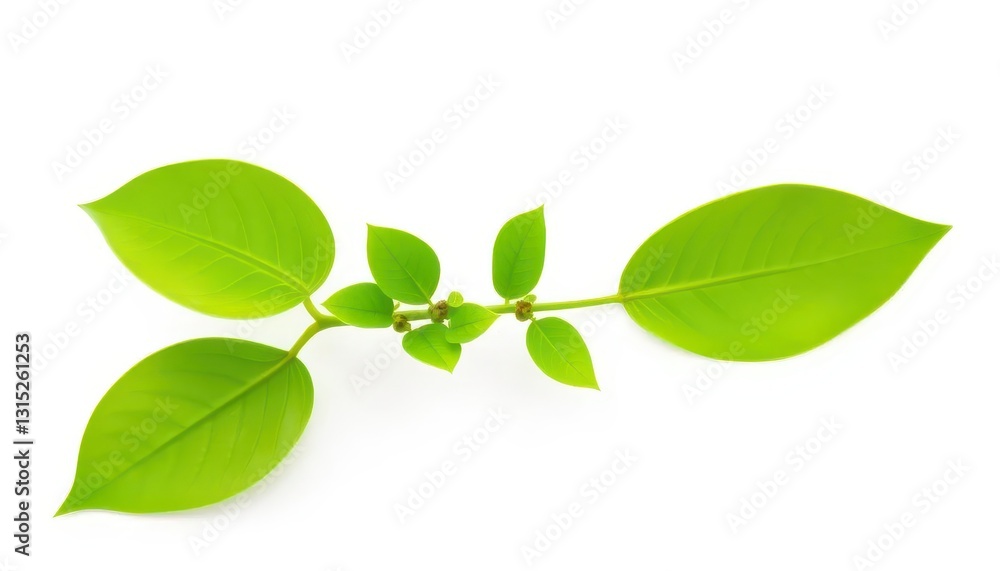 Single vibrant green plant, isolated on pure white background, studio shot, biodiversity Single vibrant green plant, isolated on pure white background, studio shot, biodiversity