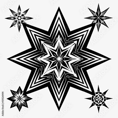 Radiant Celestial Star Motif
