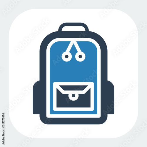 school bag icon in glyph style