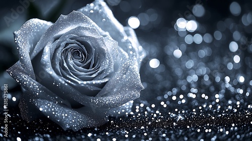 White Rose on Black Background, Abstract Image, Texture, Pattern Background, Wallpaper, Cover and Screen for Smartphone, PC, Laptop, 9:16 and 16:9 Format
