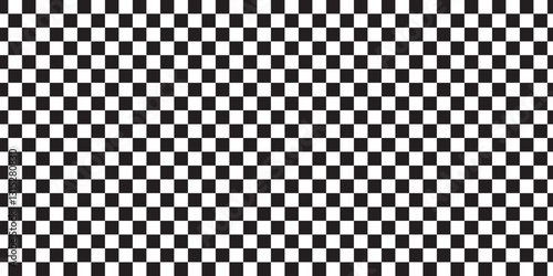 Black and white checker pattern vector illustration. Abstract checkered chessboard or checkerboard for game, grid with geometric square shape, race or rally flag and mosaic floor tile.